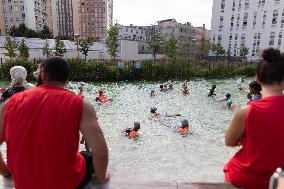 Children Swim In A Natural Pond - Pantin
