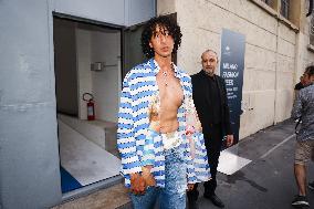 Celebrity Arrivals At JW Anderson Fashion Show During The Milan Men's Fashion Week Spring Summer 2024