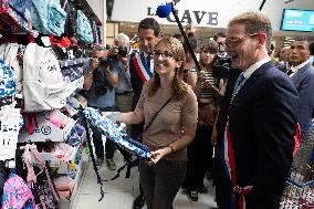 Aurore Berge shopping for back-to-school supplies - Rueil-Malmaison