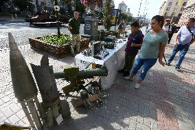 Captured Russian Military Vehicles Displayed Ahead Of Independence Day Celebrations In Kyiv, Amid Russia's Invasion Of Ukraine