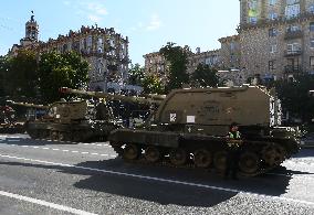 Captured Russian Military Vehicles Displayed Ahead Of Independence Day Celebrations In Kyiv, Amid Russia's Invasion Of Ukraine