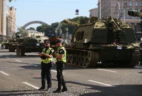 Captured Russian Military Vehicles Displayed Ahead Of Independence Day Celebrations In Kyiv, Amid Russia's Invasion Of Ukraine