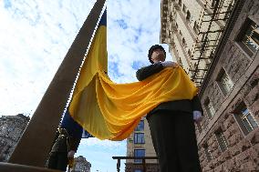 Ukraine Celebrates The Day Of The National Flag, Amid Russian Invasion Of Ukraine.