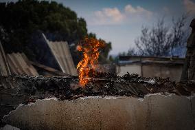 Wildfire On Mount Parnitha In Athens