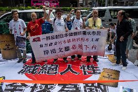 Hong Kong Protest Against Japan Releasing Fukushima Water Into Sea