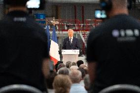 Bruno Le Maire and Roland Lescure on visit at Groupe Fournier - Thones