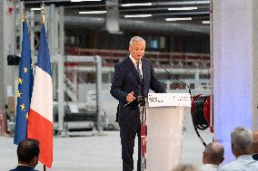 Bruno Le Maire and Roland Lescure on visit at Groupe Fournier - Thones