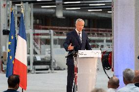 Bruno Le Maire and Roland Lescure on visit at Groupe Fournier - Thones