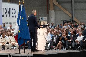 Bruno Le Maire and Roland Lescure on visit at Groupe Fournier - Thones