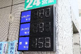 Regular gasoline price become 180 yen