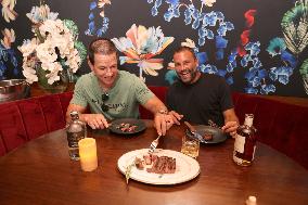 Mark Wahlberg At Papi Steak - Miami