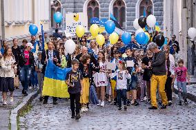 Procession celebrating the Independence Day of Ukraine