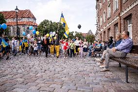 Procession celebrating the Independence Day of Ukraine