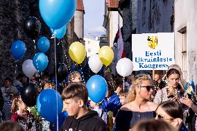 Procession celebrating the Independence Day of Ukraine