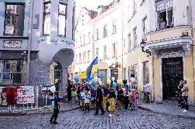 Procession celebrating the Independence Day of Ukraine