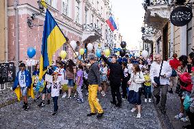 Procession celebrating the Independence Day of Ukraine