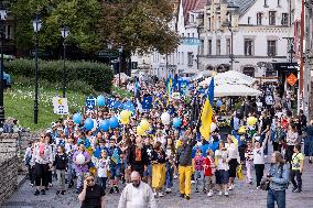 Procession celebrating the Independence Day of Ukraine