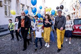 Procession celebrating the Independence Day of Ukraine