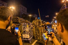 An Exhibition Destroyed Russian Military Vehicles On Khreshchatyk Street In Center Of Kyiv