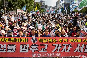 Protest Against Fukushima Radioactive Water Release In Seoul
