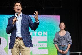 Trudeau Attends Events Alongside Daughter - Edmonton