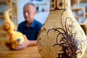 Pyrograph Gourd Art