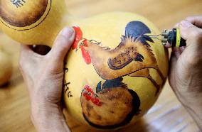 Pyrograph Gourd Art