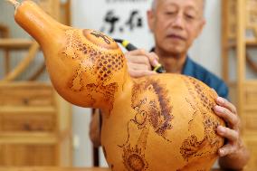 Pyrograph Gourd Art