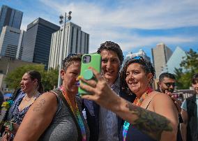 PM Trudeau Stops In Edmonton To Celebrate Pride
