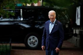 Biden Attends Church Service - Washington
