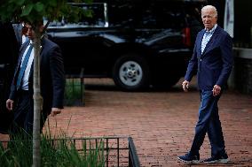 Biden Attends Church Service - Washington