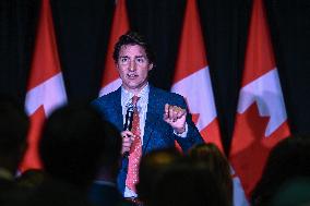 Prime Minister Trudeau Connects With Supporters At Edmonton Fundraiser