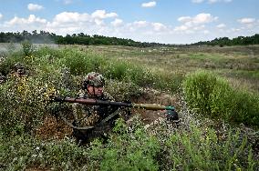 128th Separate Brigade of Territorial Defence Forces practise storming enemy positions