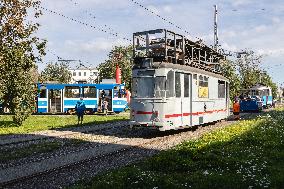 Parade of old trams