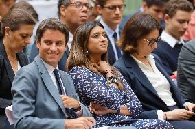 Press Conference Of Gabriel Attal On The New School Year - Paris