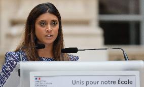 Press Conference Of Gabriel Attal On The New School Year - Paris