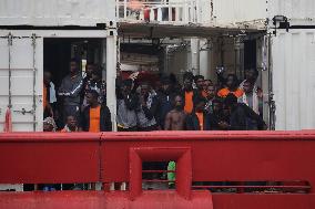Ocean Viking Rescue Ship Saves 439 Migrants Disembark In Naples