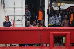 Ocean Viking Rescue Ship Saves 439 Migrants Disembark In Naples