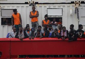 Ocean Viking Rescue Ship Saves 439 Migrants Disembark In Naples