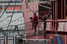 Ocean Viking Rescue Ship Saves 439 Migrants Disembark In Naples