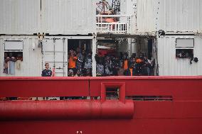 Ocean Viking Rescue Ship Saves 439 Migrants Disembark In Naples