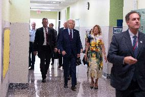 President Joe Biden and first lady Dr. Jill Biden welcome students back to school