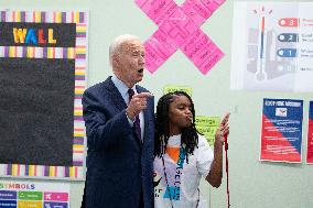 President Joe Biden and first lady Dr. Jill Biden welcome students back to school