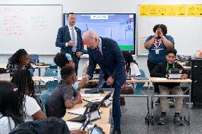 President Joe Biden and first lady Dr. Jill Biden welcome students back to school