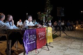 Euclid Tsakalotos Gives A Speech In Chania