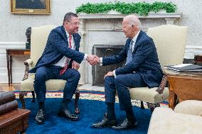 US President Joe Biden meets with Costa Rican President Rodrigo Chaves Robles