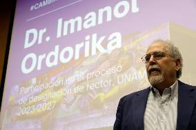 Imano Ordorika, Candidate For The Rectorship Of The National Autonomous University Of Mexico