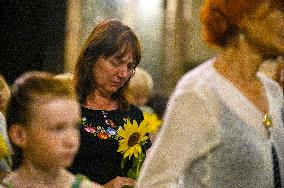 Memorial event in Garrison Church in Lviv on Ukrainian Defenders Remembrance Day