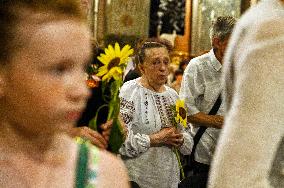 Memorial event in Garrison Church in Lviv on Ukrainian Defenders Remembrance Day