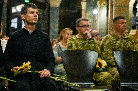 Memorial event in Garrison Church in Lviv on Ukrainian Defenders Remembrance Day